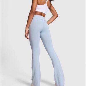 PINK Victoria's Secret Light Blue fold over Flare leggings.